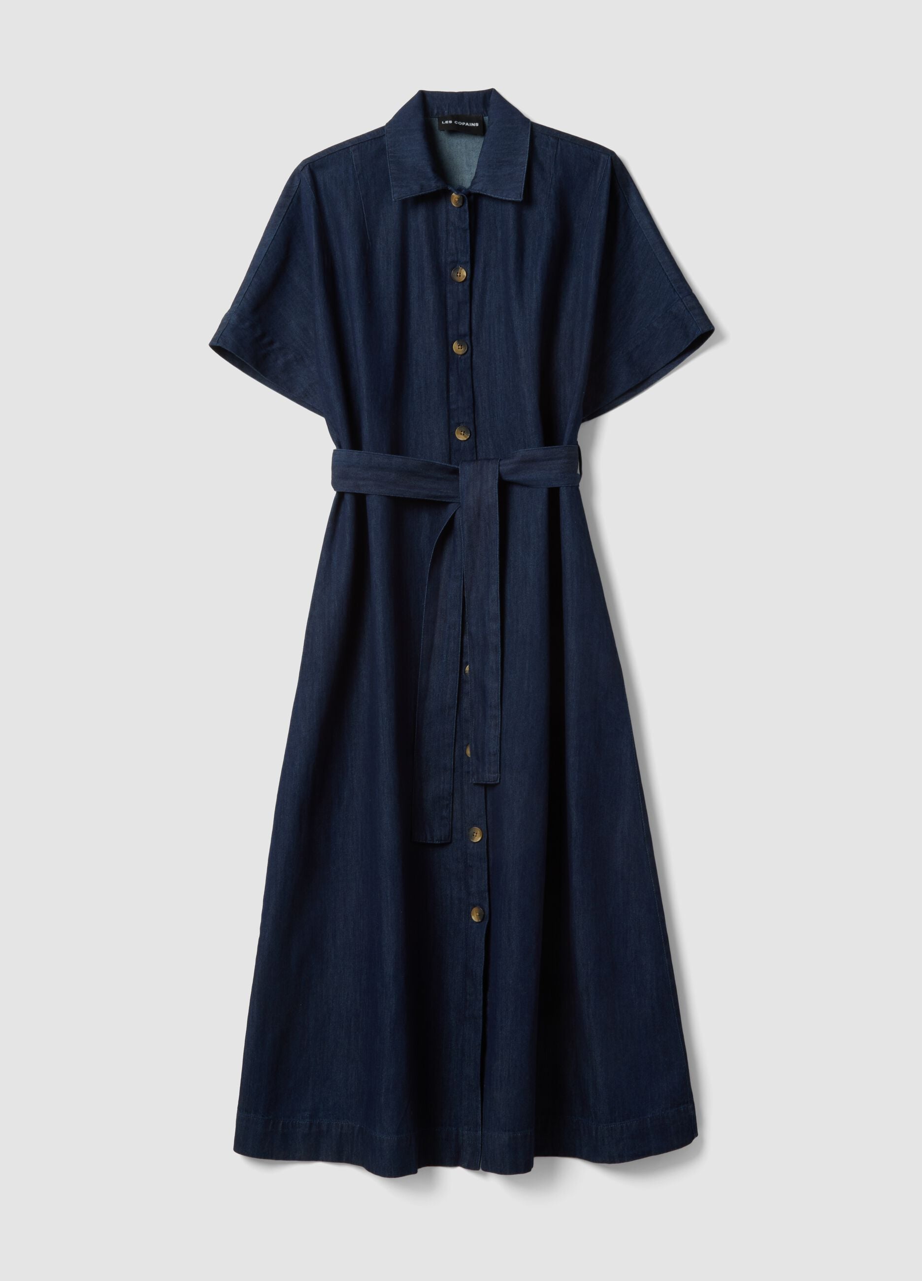 Long blue pure cotton maxi dress