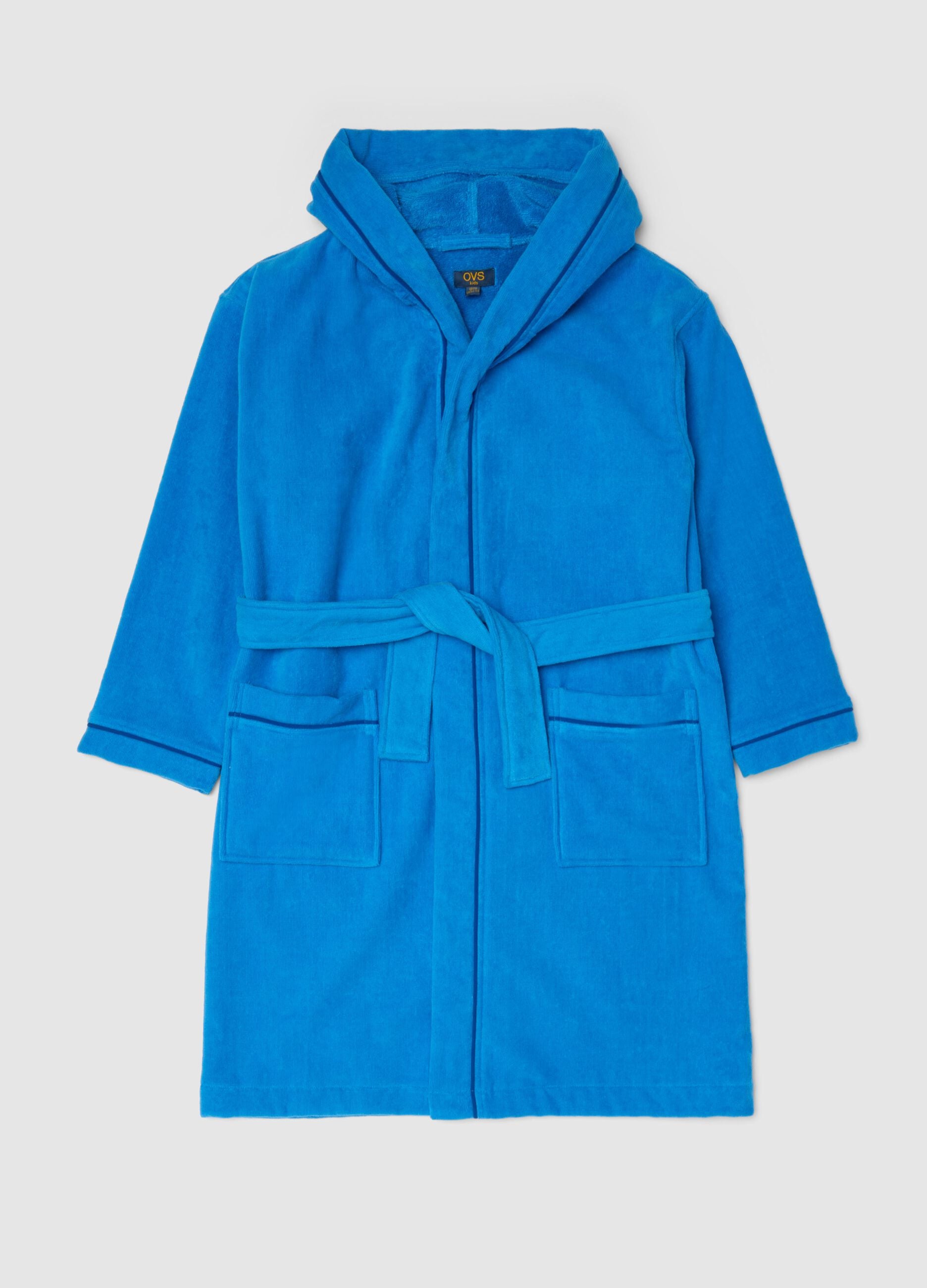 Boys' blue robe in pure organic cotton