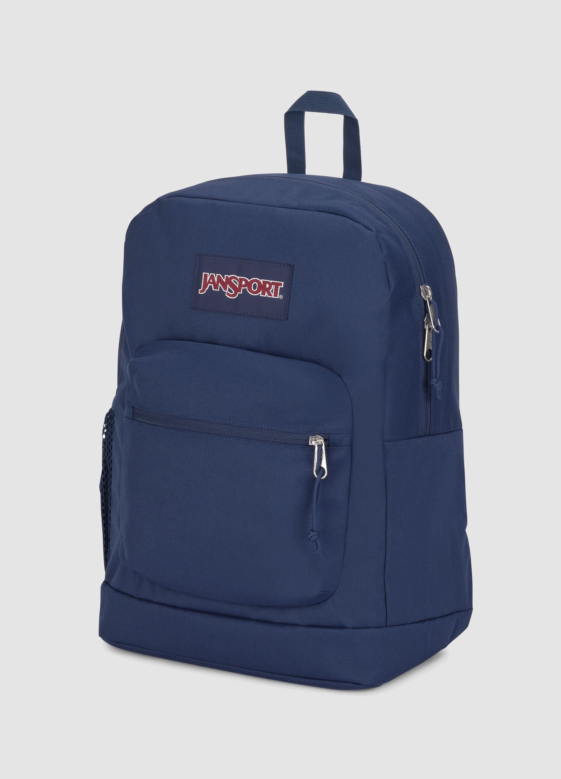 Blue backpack with front pocket