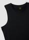 Black crew-neck cotton vest top, regular fit_5
