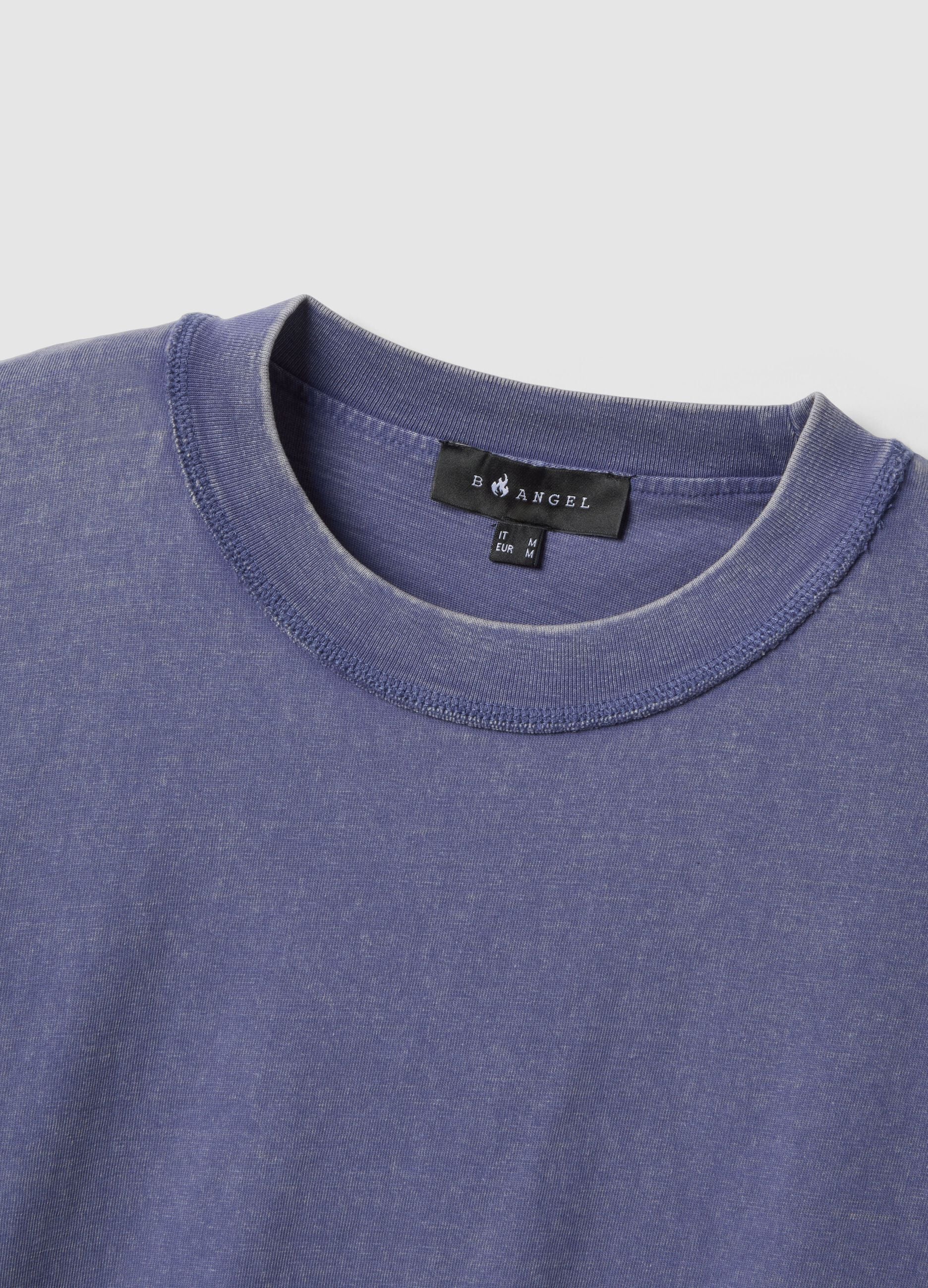 Blue pure cotton boxy fit t-shirt