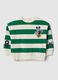 Kid's regular fit multicolour striped pure cotton sweatshirt with print_0