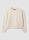 Felpa bianca in misto cotone a girocollo regular fit_0