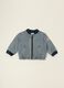 Multicoloured striped cotton-blend jacket with viscose and lyocell for baby_0