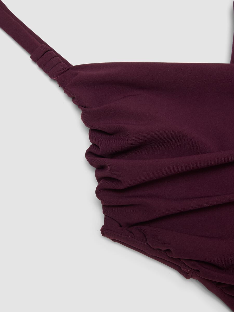 Purple draped stretch swimsuit with shaping effect_6