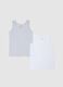 Boys' multi-coloured pure cotton vest twin pack with regular fit_0