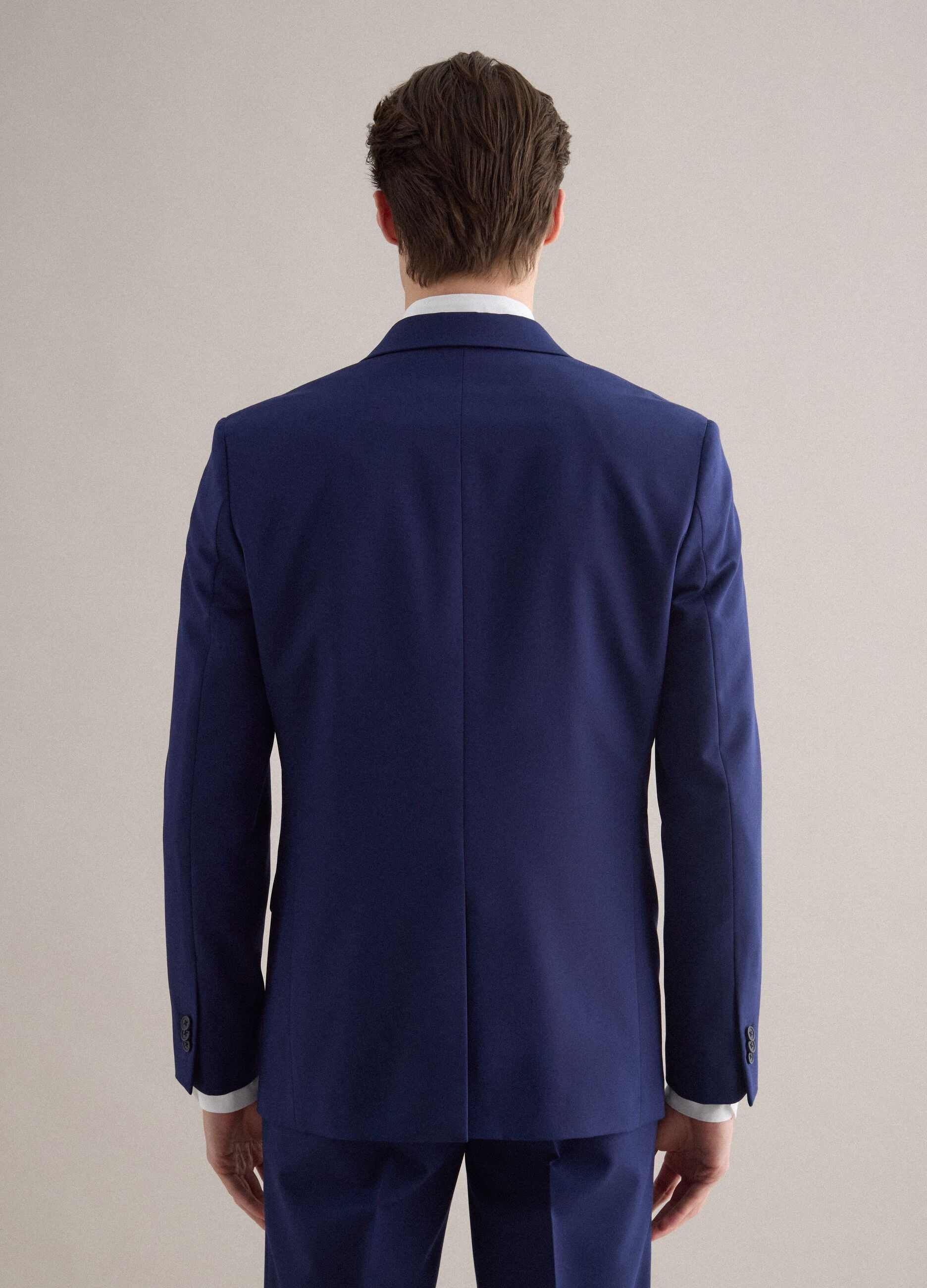 Blue Slim Fit Jacket with Notched Lapel