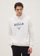 White cotton blend regular fit hoodie with Chicago Bulls logo_1