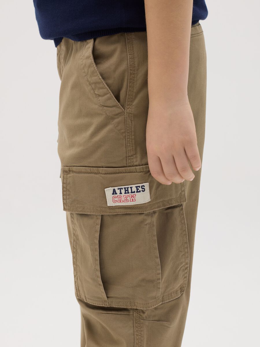 Stretch cotton cargo trousers_1