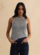 Multicolour cotton blend regular fit tank top with knitted design_2