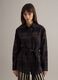 Black viscose blend oversized fit check semi-transparent shirt_2