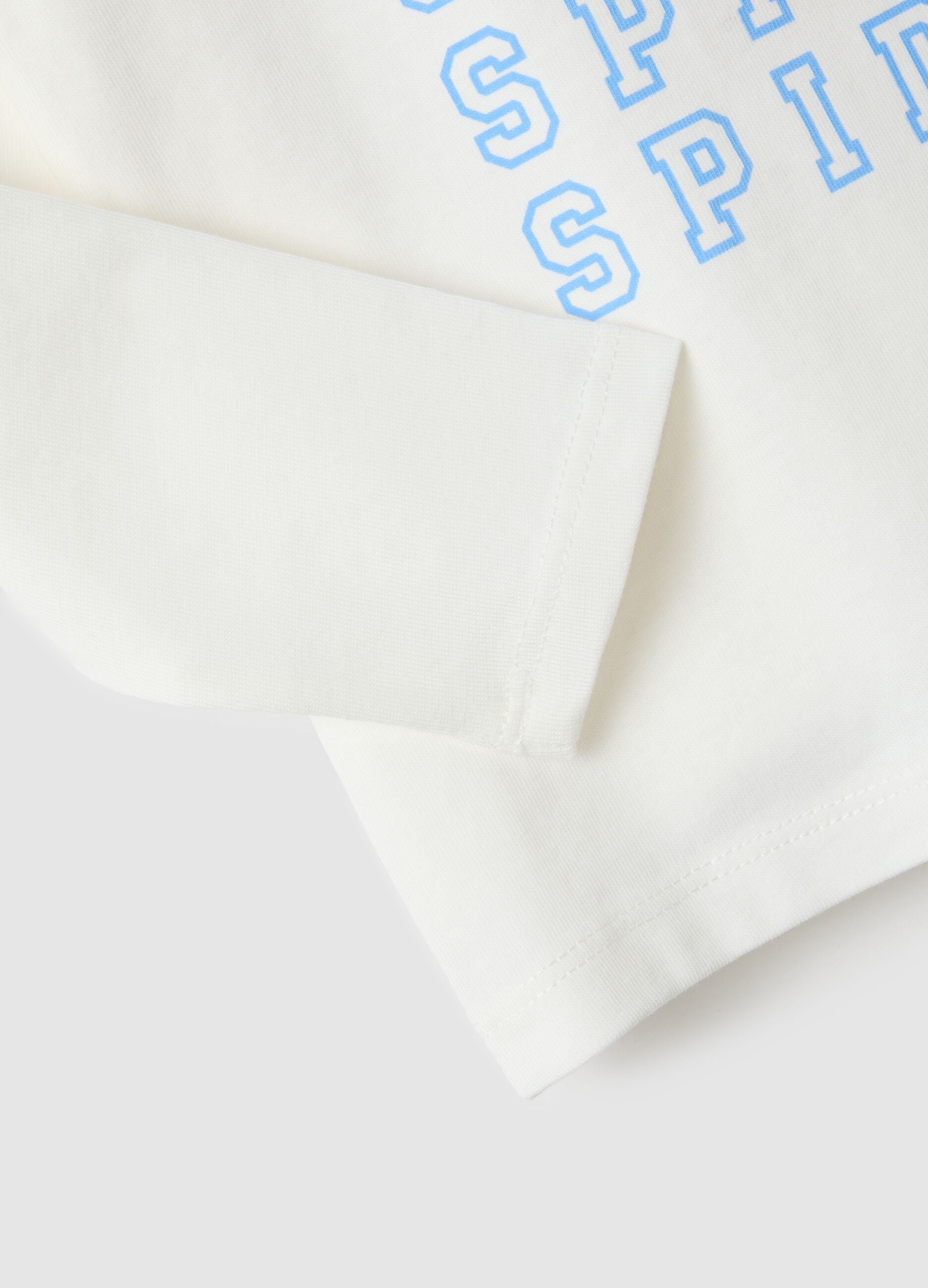 White pure cotton regular fit kids' t-shirt with print
