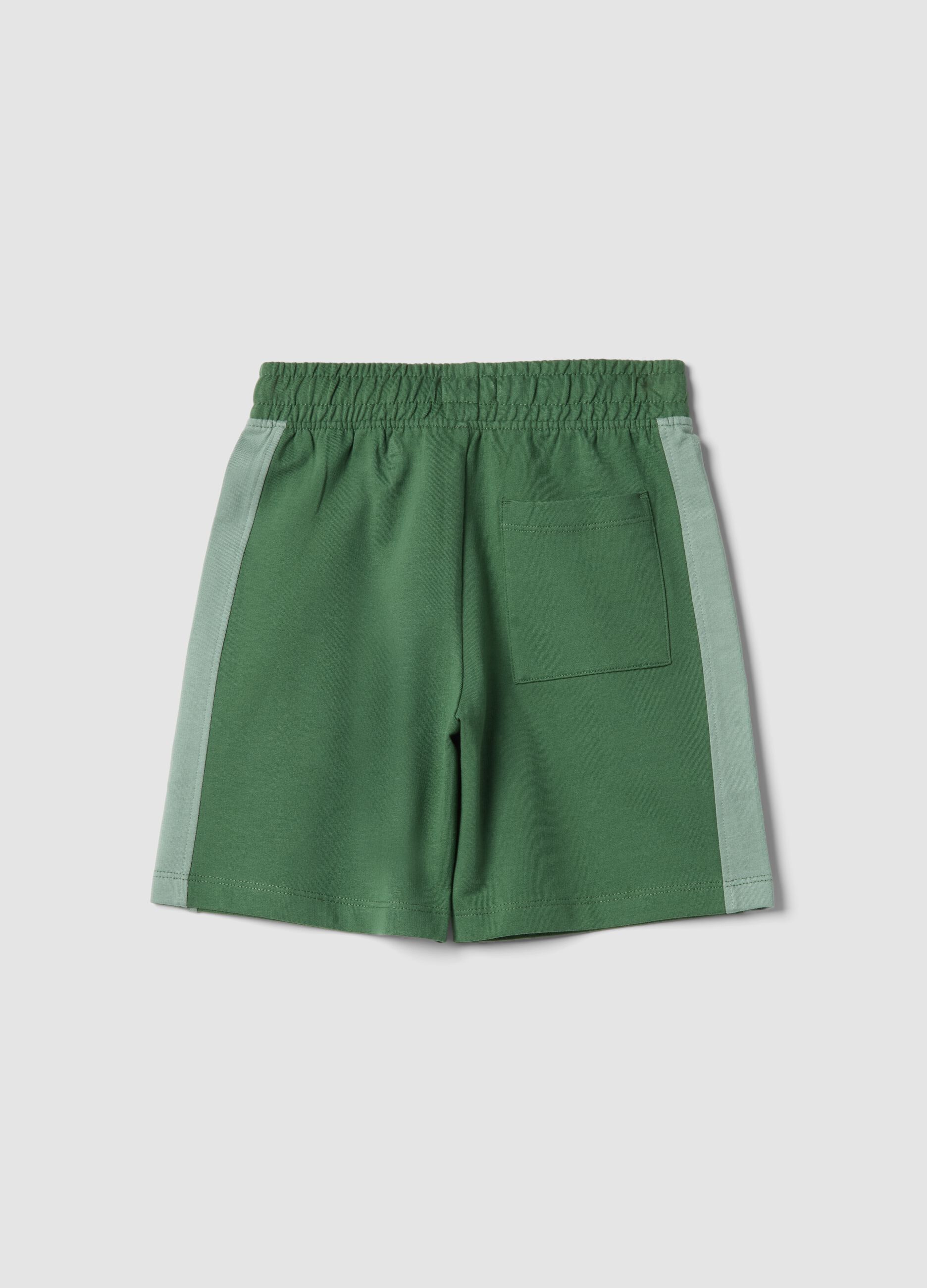 Children's Green Cotton Shorts with Regular Fit