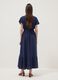 Long blue pure-viscose dress with wrap V-neck, regular fit_3