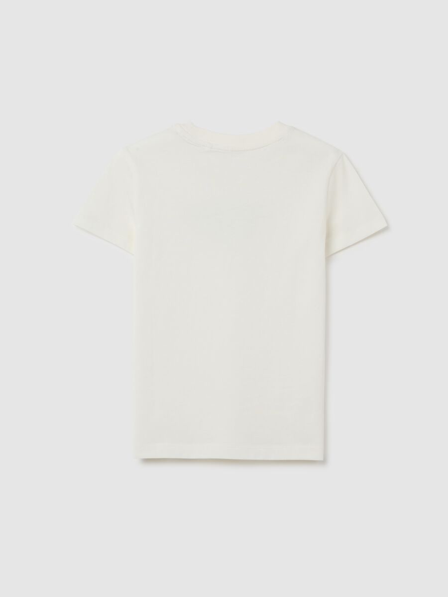 Girls&rsquo; white regular-fit T-shirt in 100% cotton with print_4