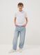 Jeans in puro cotone azzurro da ragazzo relaxed fit_0