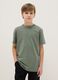 Boys' green crew-neck T-shirt in pure cotton over fit_0