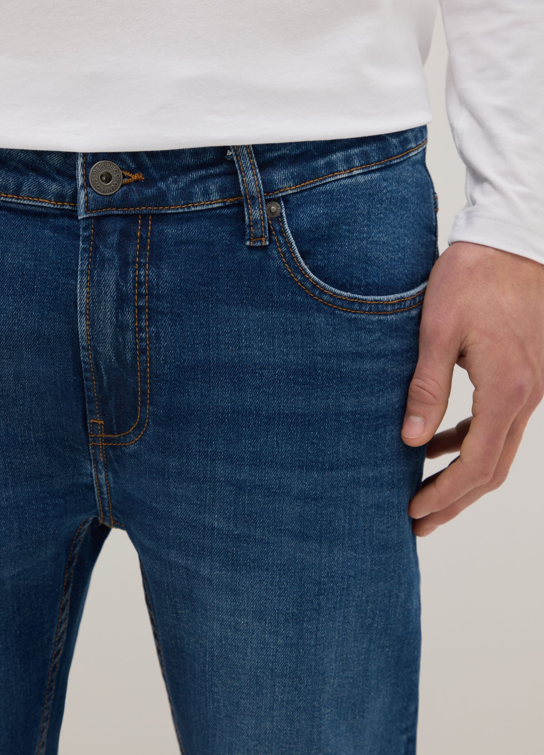 Super skinny fit blue cotton jeans