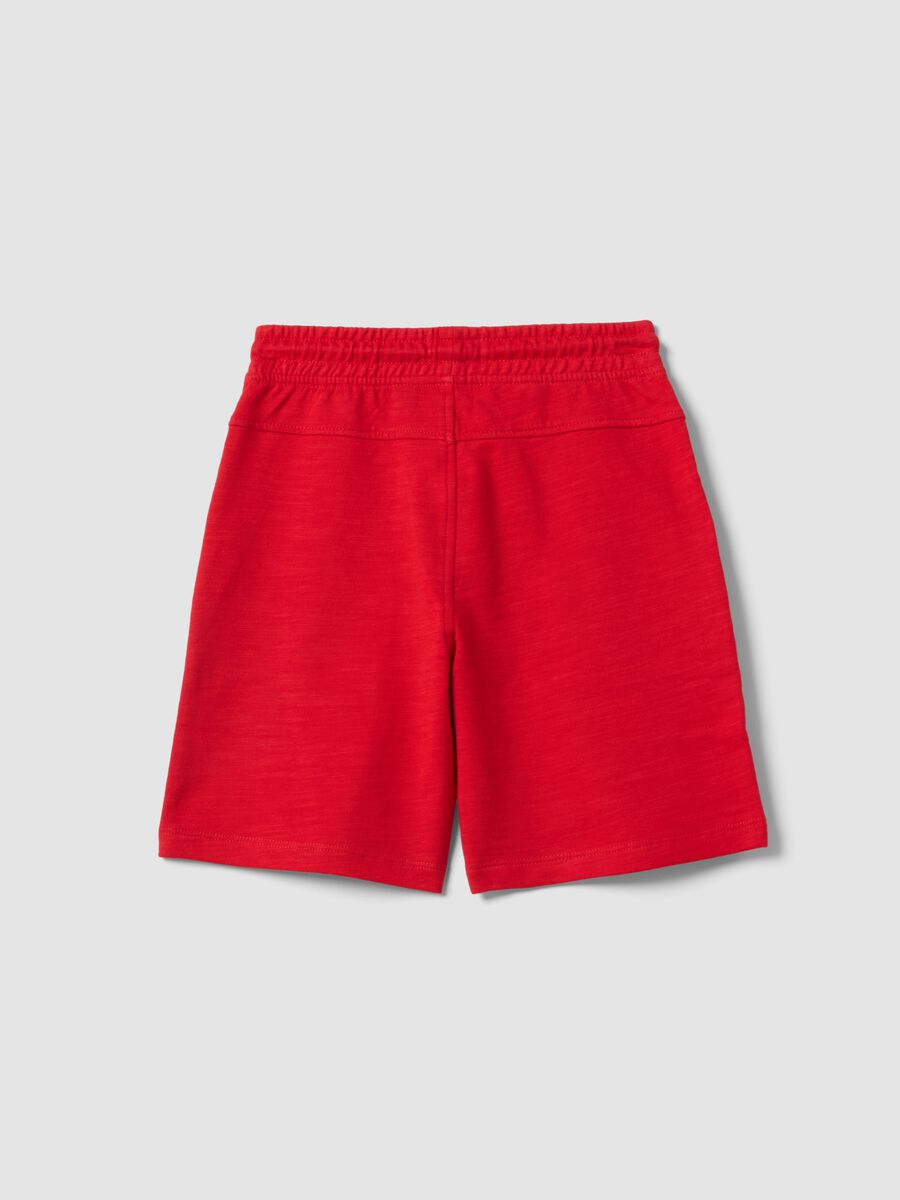 Boys&rsquo; red pure cotton shorts with elasticated waist_1