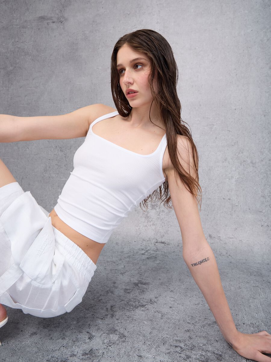 Vest Top Square Neck White_2