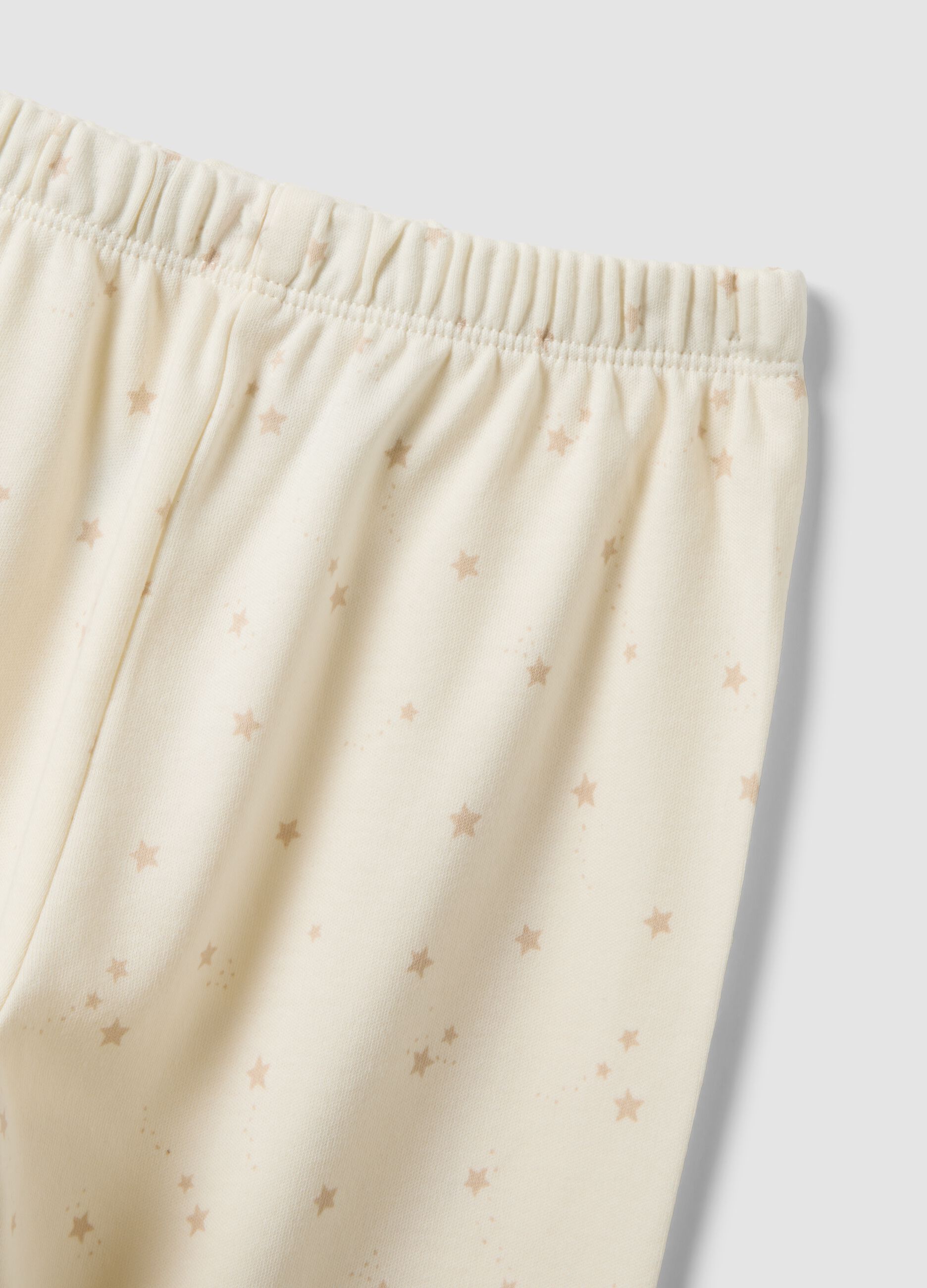 White organic cotton crew-neck pyjamas for babies