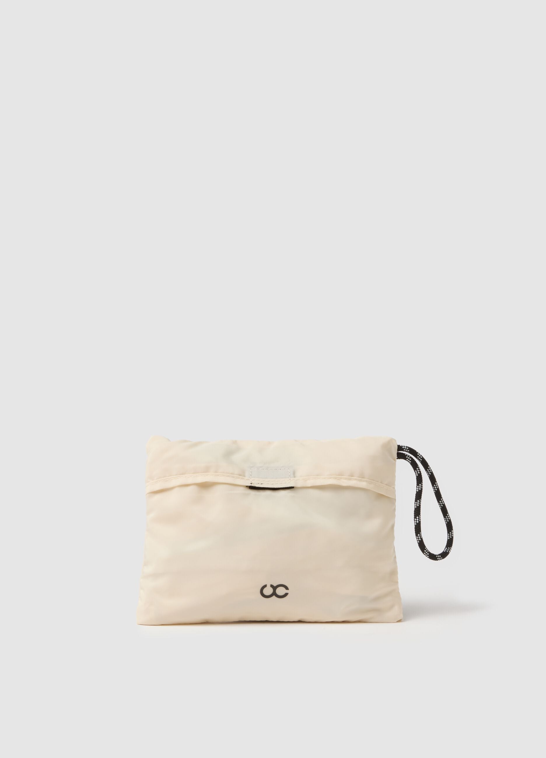 Beige shoulder bag with adjustable strap