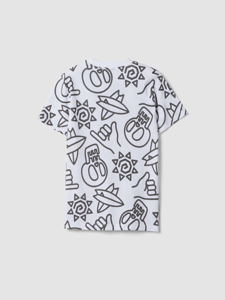 T-shirt bianca in puro cotone a maniche corte_4