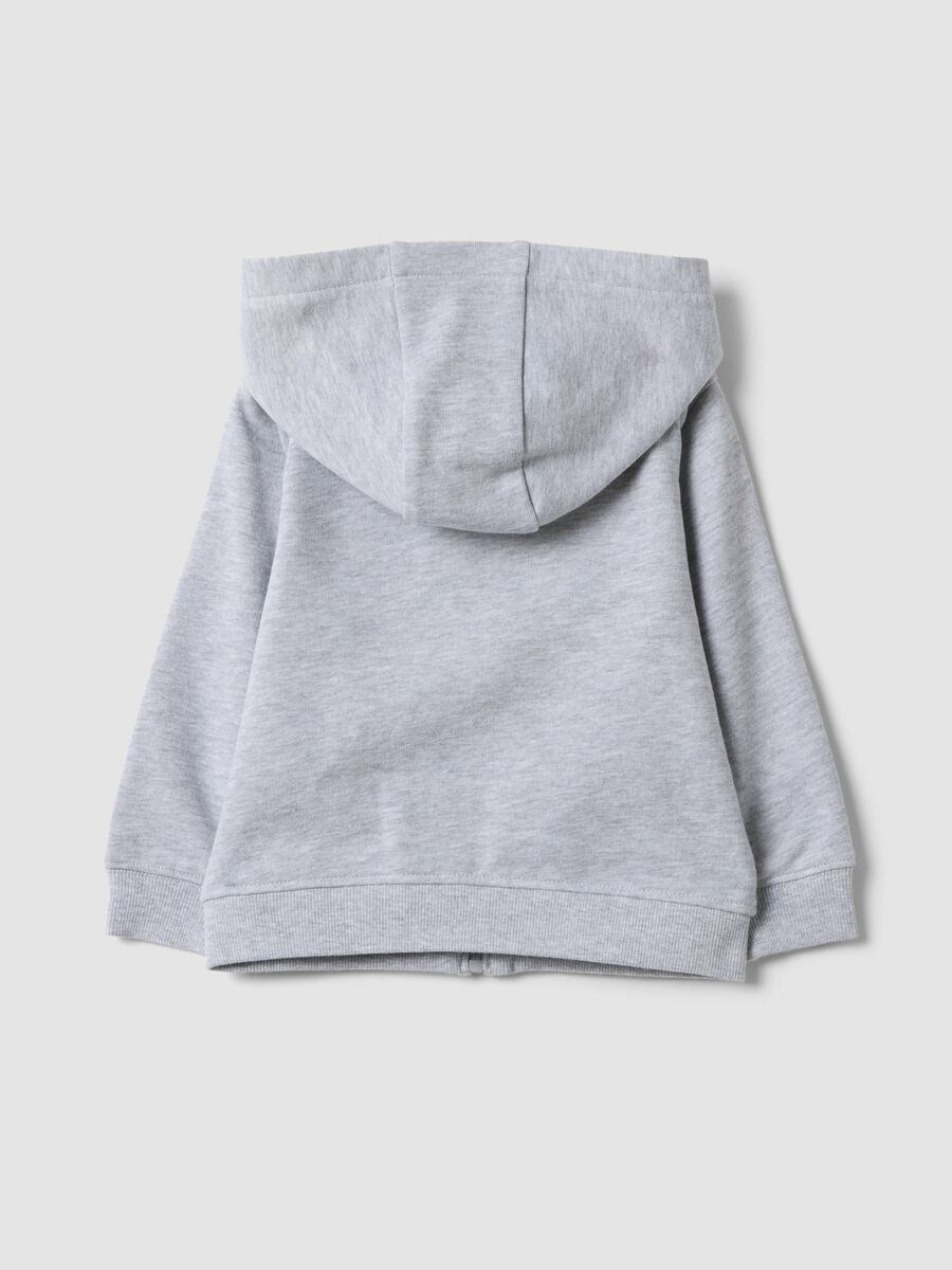 Grey organic cotton hooded sweatshirt, regular fit, for boys_1