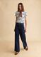T-shirt in misto cotone a righe multicolor regular fit_1