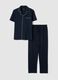 Blue pure cotton jersey pyjamas, regular fit_4