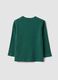 T-shirt verde in puro cotone organico con stampa cagnolino per bimbo_1