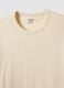 Beige short-sleeved pure cotton regular fit T-shirt_5