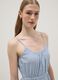 Blue striped pure cotton regular-fit dress with thin straps_0