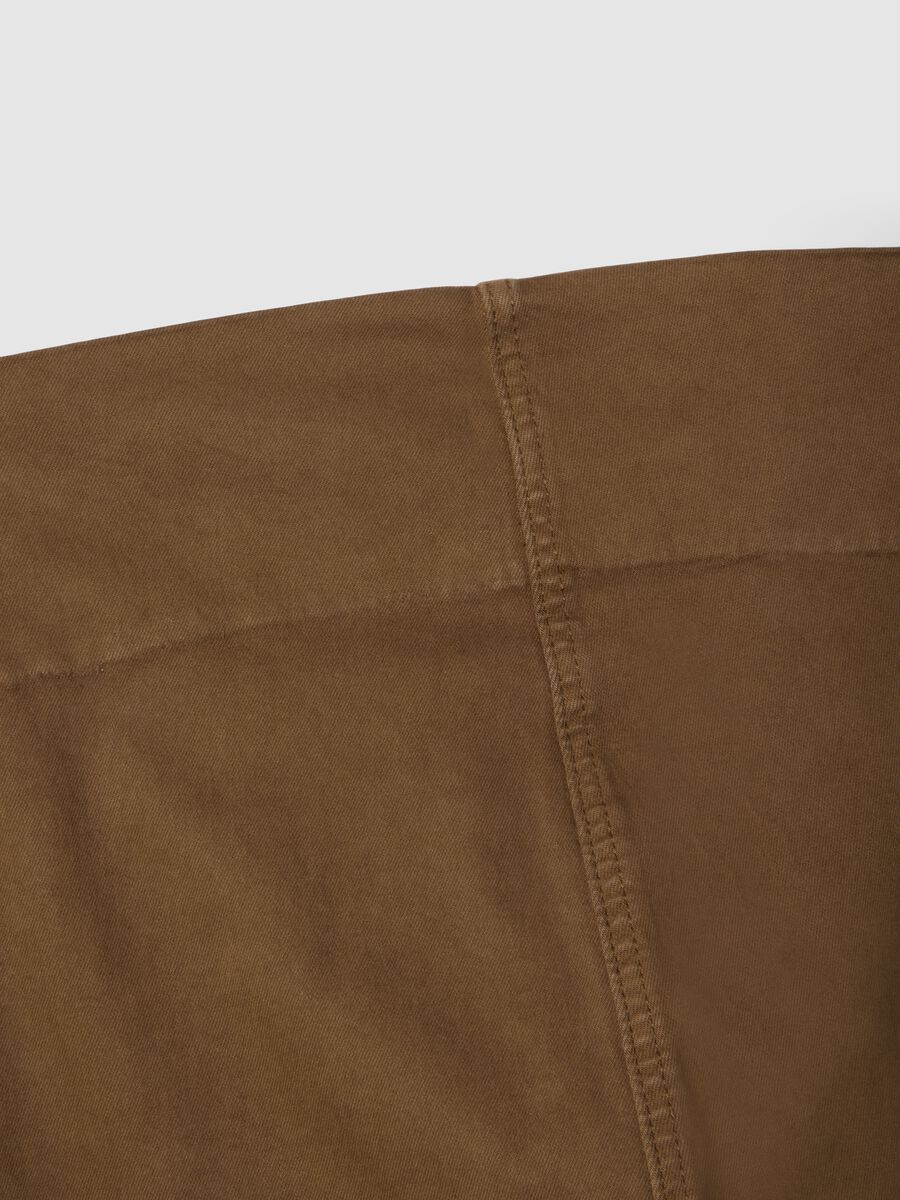 Pantaloni flare premaman marrone in cotone elasticizzato _5