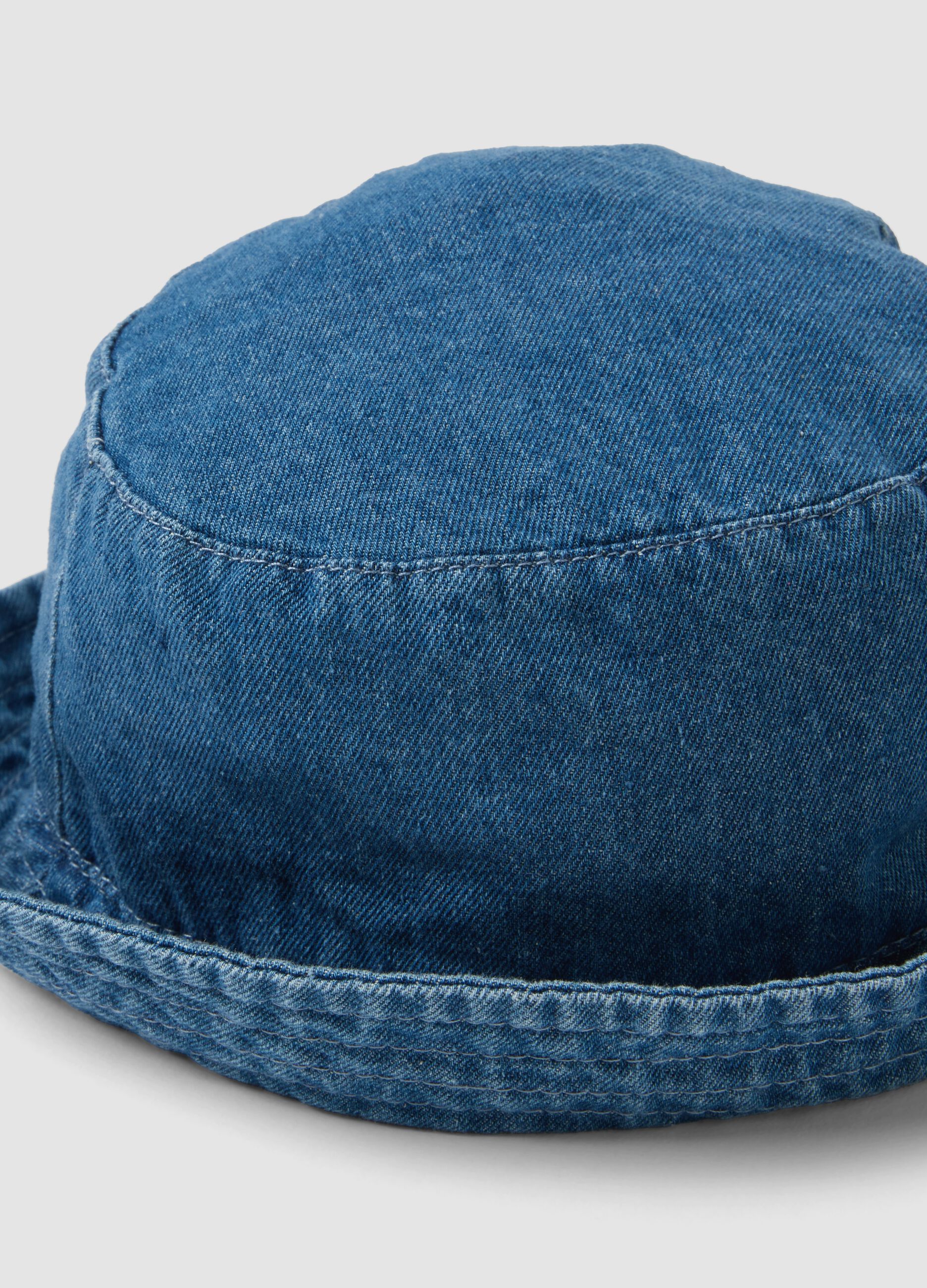 Blue denim pure cotton girls&rsquo; hat with Minnie