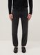Black denim cotton blend regular fit stretch jeans_2