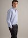 Men's pure cotton blue and white striped regular fit easy iron shirt_0