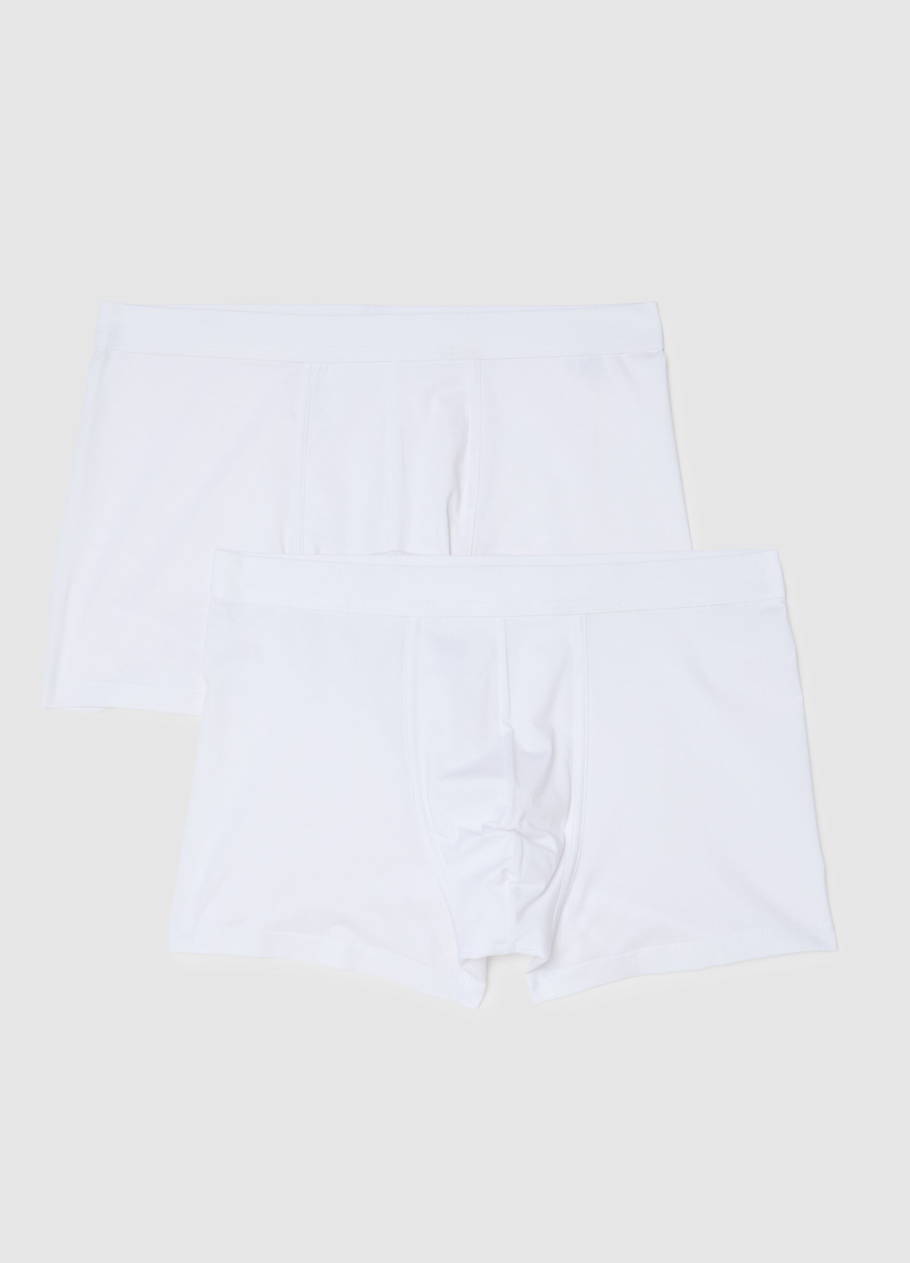 Two-pack of white stretch cotton boxer shorts with regular fit