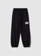 Children's black pure cotton jogger trousers regular fit with patch_0