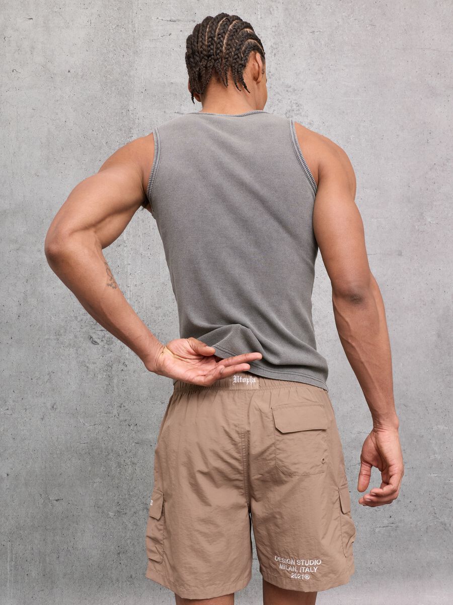 Mocha Cargo Swim Shorts_5