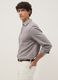 Grey linen-cotton blend shirt with regular fit_0