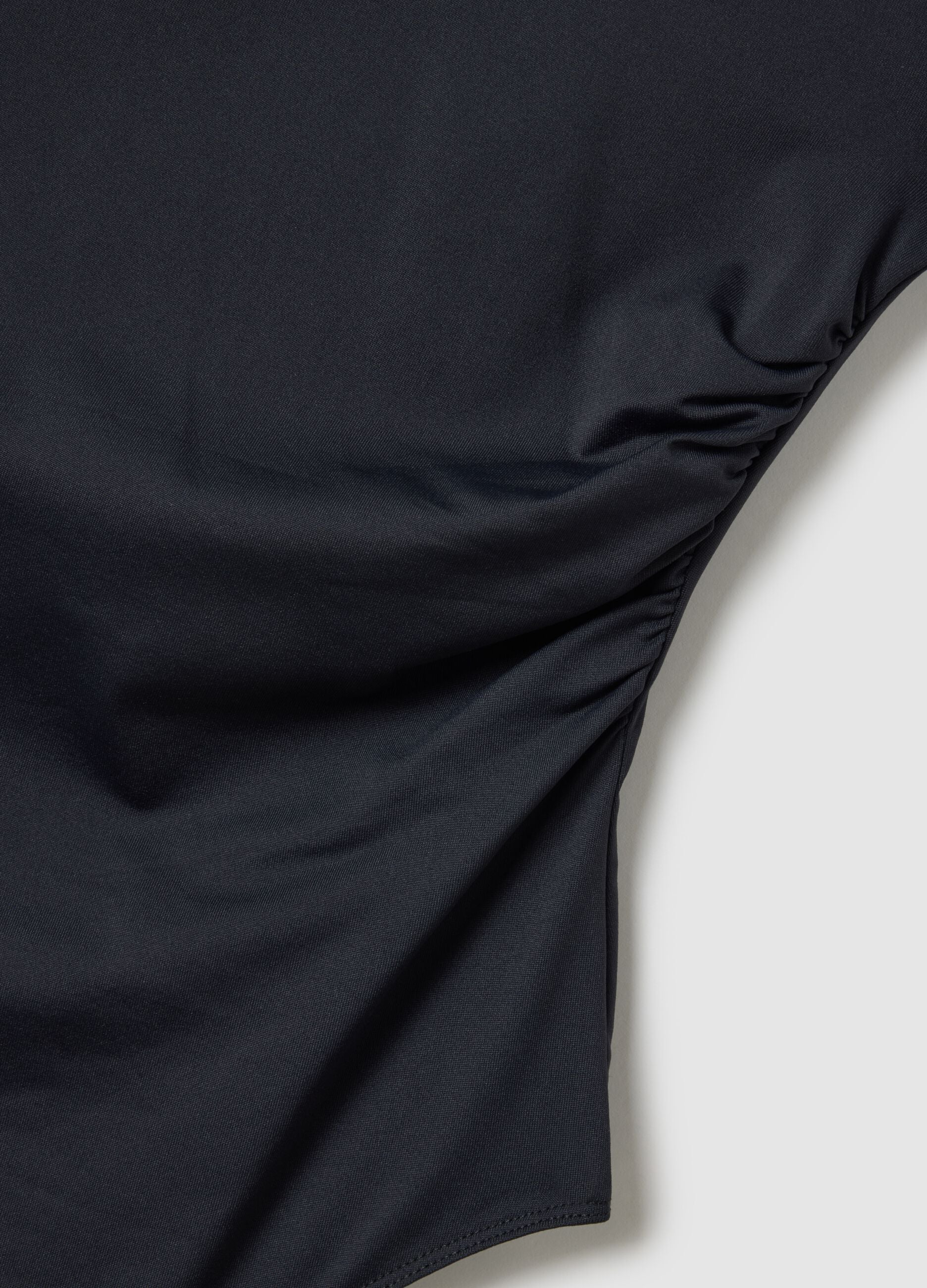 Black stretch fabric bodysuit regular fit