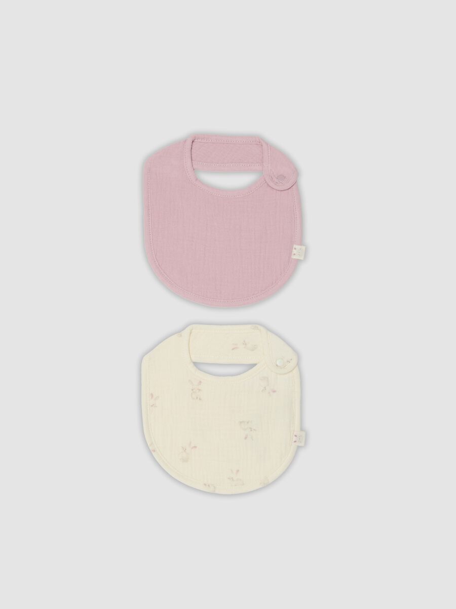 2-pack of multicolour pure cotton bibs for baby girl_0