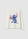 White long-sleeve regular fit cotton blend girl's T-shirt_0