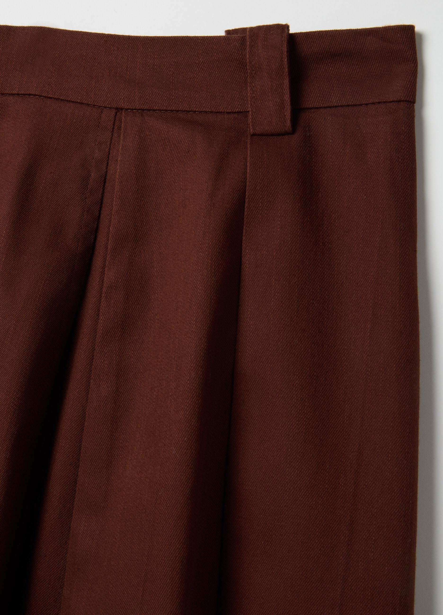 Long brown pure cotton skirt regular fit
