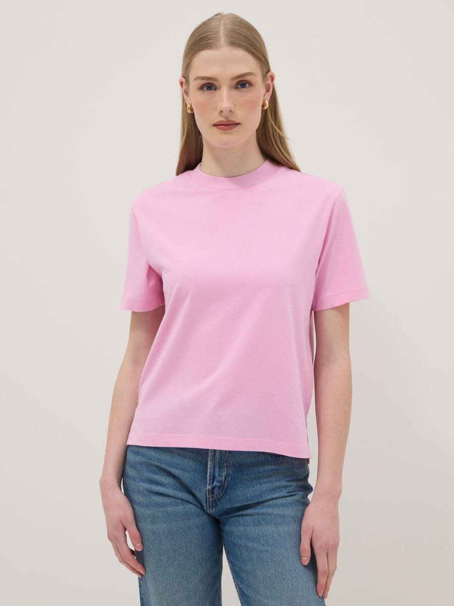 Pink pure cotton regular-fit T-shirt_0