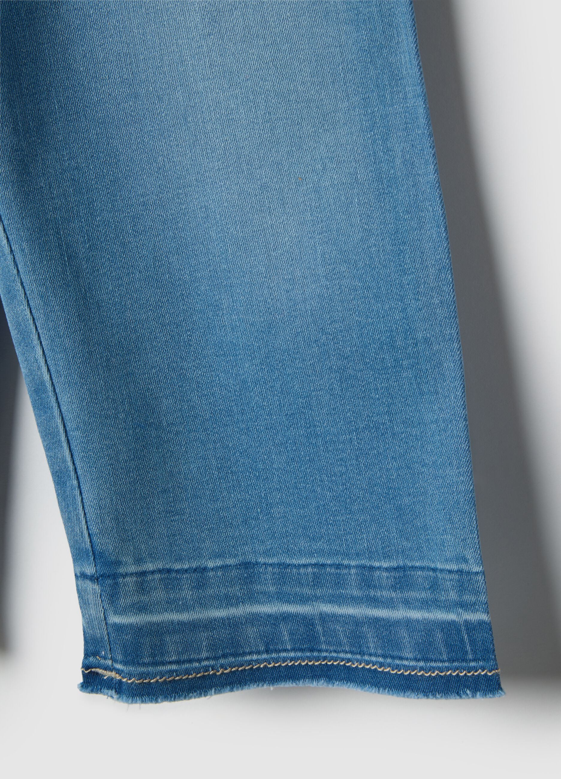 Girl's regular fit blue cotton blend trousers