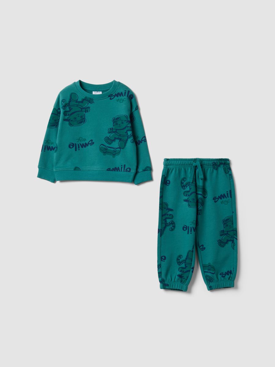 Green pure cotton jogger set for baby boy_0