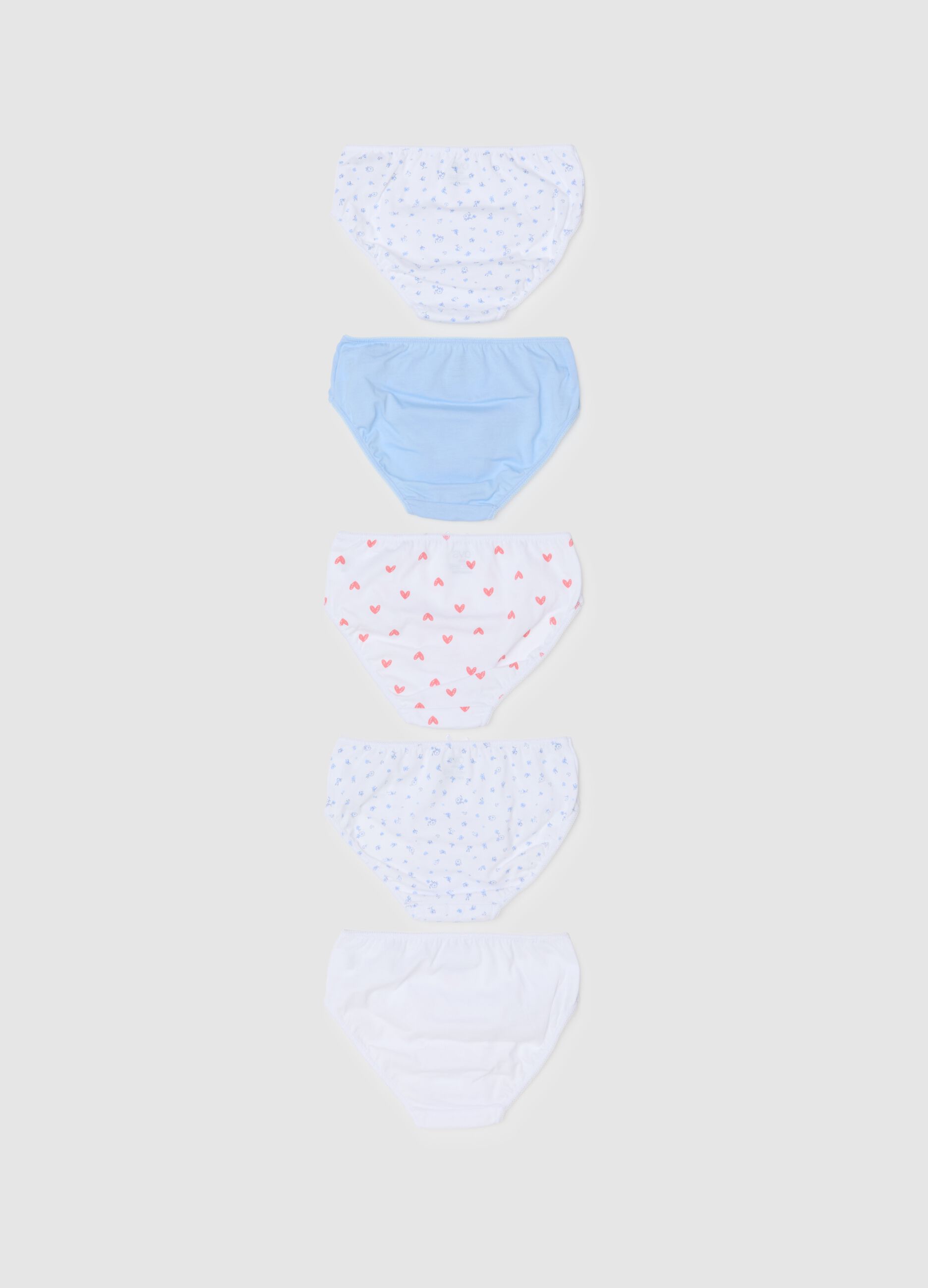 Multipack of multicolour girl's briefs in pure cotton regular fit