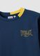 Blue pure cotton long-sleeve T-shirt with chest print for boys_3